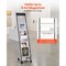 6-Tier Brochure Display Rack with Wheels, Metal Floor Standing Magazine Stand